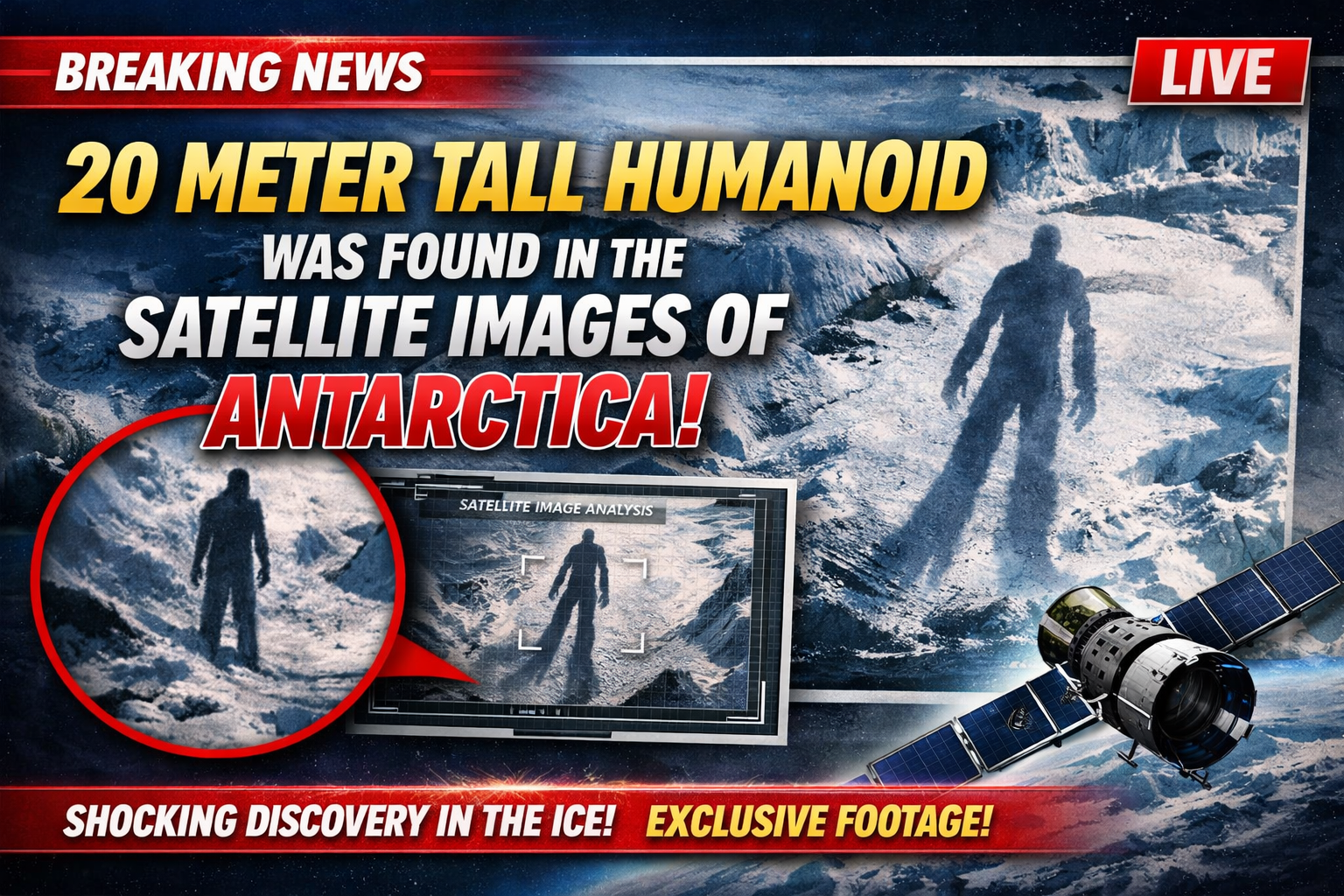 20 Meter Tall Humanoid Was Found In The Satellite Images Of Antarctica